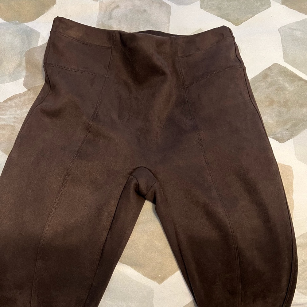 Spanx Chocolate Brown Faux Suede Leggings